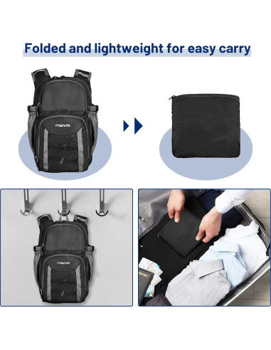 Mochila de Senderismo Mosiso 10L Plegable Impermeable Negra
