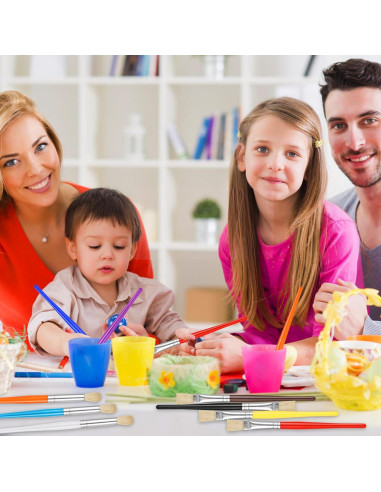 Juego de Pinceles para Niños 42 Pcs - Fáciles de Limpiar y Sostener