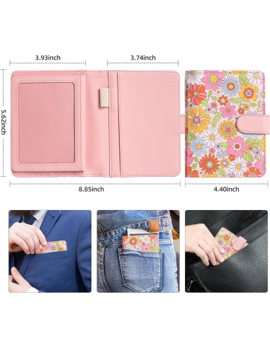 Portapasaportes Esseroo Floral Rosa con Bloqueo RFID
