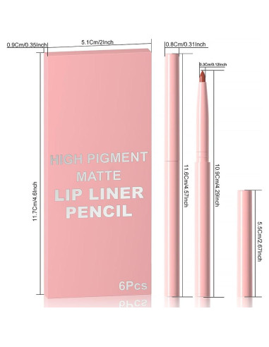 Set 6 Lápices Labiales Mate SUAKE - Colores Vibrantes 16.8cm