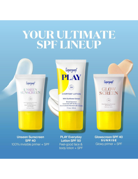 Kit de Viaje Supergoop! SPF Bestsellers - 3 Protectores Solares Kit de Viaje Supergoop! SPF Bestsellers - 3 Protectores Solares