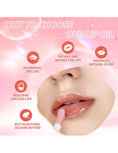 Aceite Hidratante para Labios LANGMANNI - 2 Piezas Sabor Fresa