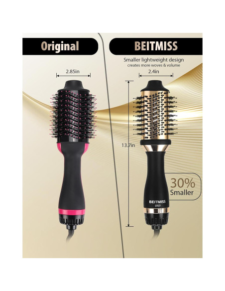 Cepillo Secador 4-en-1 BEITMISS 1200W Ovalado Iónico Cepillo Secador 4-en-1 BEITMISS 1200W Ovalado Iónico