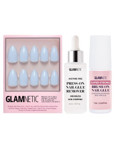 Kit Uñas Postizas Glamnetic Leche de Arándano 30 Uñas