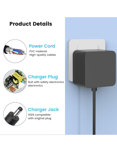 Adaptador de Corriente 15W para Amazon Echo Dot y Show Adaptador de Corriente 15W para Amazon Echo Dot y Show