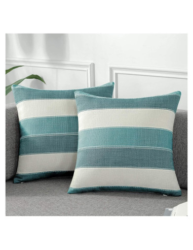 Fundas de Almohada Decorativas AmHoo 50x50 cm Rayas Granja