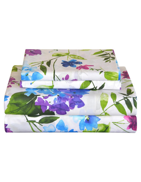 Juego de Sábanas Reina 4 Piezas Pointehaven 100% Algodón Percale Juego de Sábanas Reina 4 Piezas Pointehaven 100% Algodón Percale