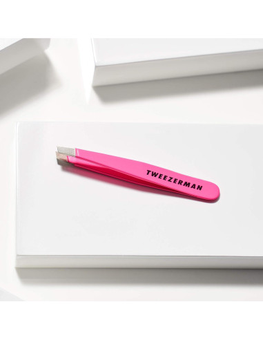 Pinzas Mini Slant Tweezerman Rosa Neón - Pinzas para Cejas