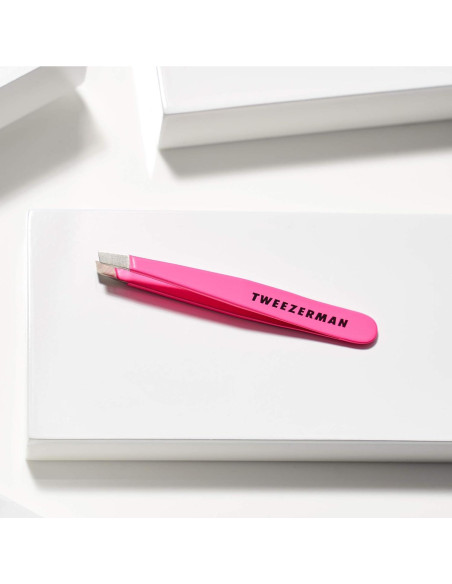 Pinzas Mini Slant Tweezerman Rosa Neón - Pinzas para Cejas Pinzas Mini Slant Tweezerman Rosa Neón - Pinzas para Cejas