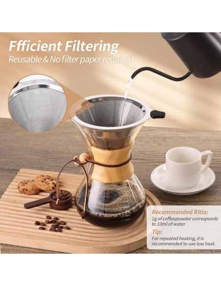 Cafetera de Goteo Yopinmall 800 ML Vidrio Borosilicato Cafetera de Goteo Yopinmall 800 ML Vidrio Borosilicato