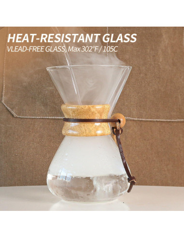 Cafetera de Goteo Yopinmall 800 ML Vidrio Borosilicato