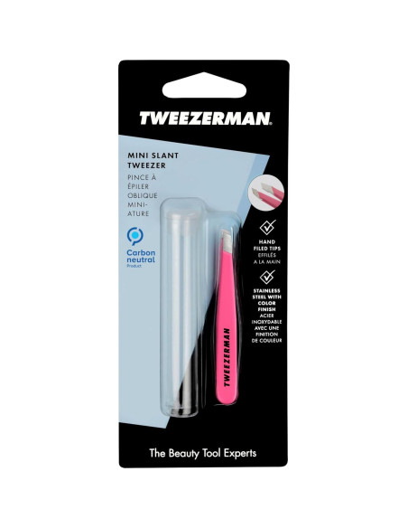 Pinzas Mini Slant Tweezerman Rosa Neón - Pinzas para Cejas Pinzas Mini Slant Tweezerman Rosa Neón - Pinzas para Cejas