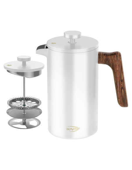 Cafetera Prensa Francesa IKAPE 1.0L Acero Inoxidable 304 Cafetera Prensa Francesa IKAPE 1.0L Acero Inoxidable 304