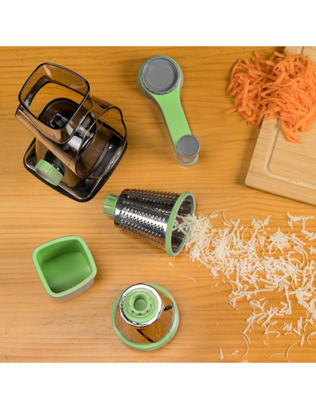 Rallador de Queso Badelite con Manivela y 3 Cuchillas de Acero Inoxidable Rallador de Queso Badelite con Manivela y 3 Cuchillas de Acero Inoxidable