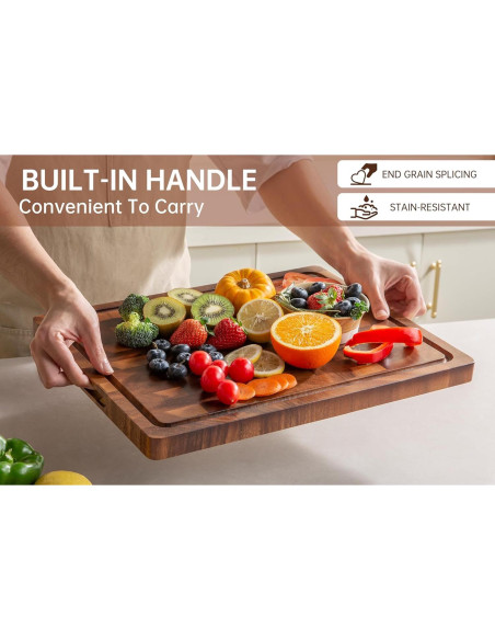 Tabla de Cortar de Madera de Nogal THETCHRY 43x33 cm Doble Cara Tabla de Cortar de Madera de Nogal THETCHRY 43x33 cm Doble Cara