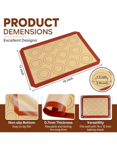 Tapetes de Silicona P&P CHEF 38.1x27.9 cm Antiadherentes x2 2