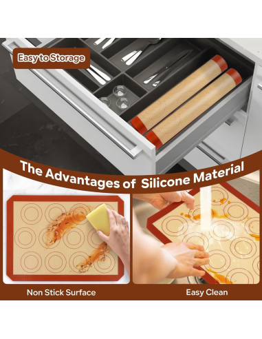 Tapetes de Silicona P&P CHEF 38.1x27.9 cm Antiadherentes x2