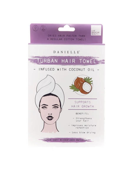 Toalla Turbante de Microfibra Danielle Creations con Aceite de Coco Toalla Turbante de Microfibra Danielle Creations con Aceite de Coco