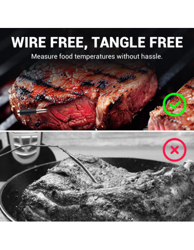 Termómetro de Carne Inalámbrico AiBBQLife con App Bluetooth 5.2