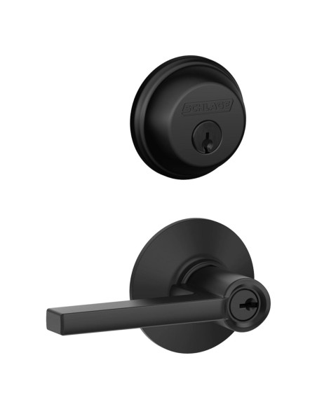 Cerrojo y Manija de Entrada Schlage Latitude Negro Mate Cerrojo y Manija de Entrada Schlage Latitude Negro Mate