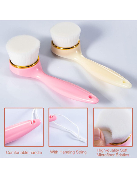 Paquete de 2 cepillos faciales Beomeen cerdas suaves 16cm Paquete de 2 cepillos faciales Beomeen cerdas suaves 16cm