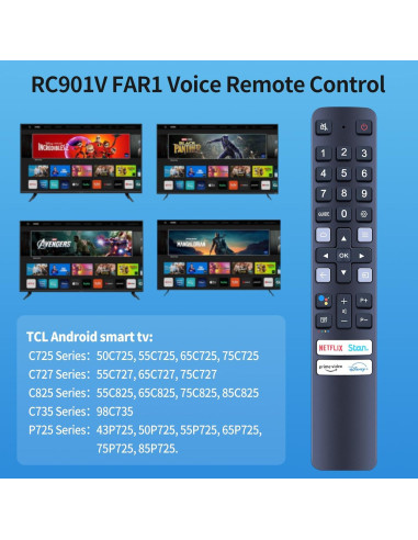 Control Remoto de Voz Oumeite RC901V FAR1 para TCL Smart TV