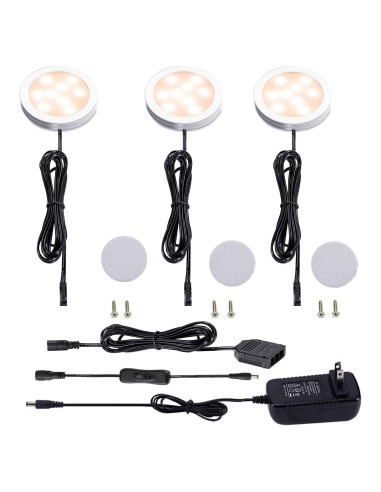 Kit de Iluminación LED AIBOO 12V 3 Puck 6W Blanco Cálido