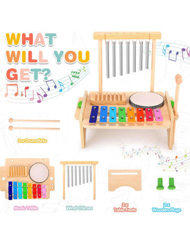 Juego de Batería Musical Mduvoz para Niños 3-7 Años