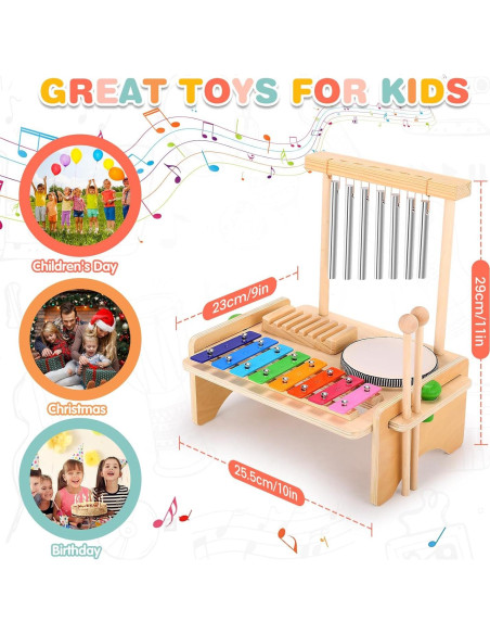 Juego de Batería Musical Mduvoz para Niños 3-7 Años Juego de Batería Musical Mduvoz para Niños 3-7 Años