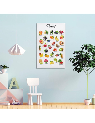 Póster Educativo de Frutas ZGOBMZ 60x40cm para Niños