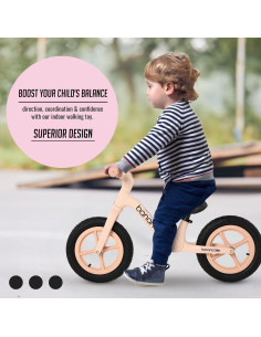 Bicicleta de Equilibrio Banana Bike Rosa Suave para Niños 2-6 Años 2