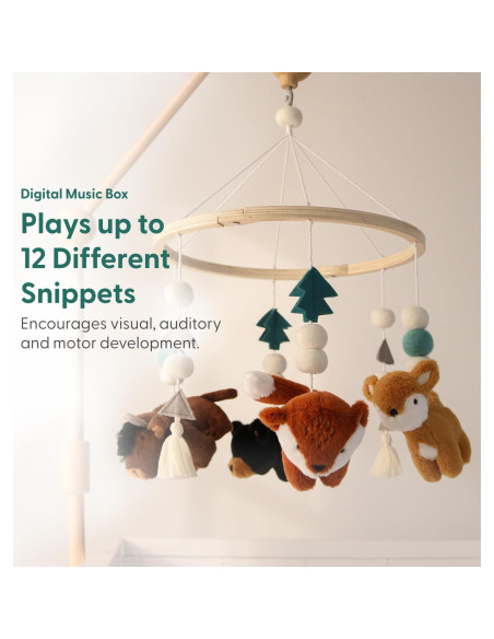 Móvil de Cuna Musical The Peanutshell - 12 Canciones, Madera