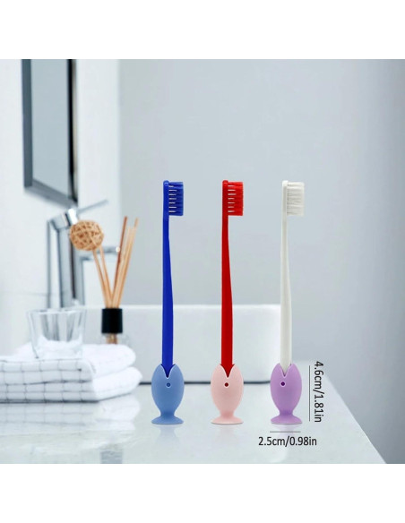 Soportes de cepillo de dientes silicona HeartYue pez 16 piezas Soportes de cepillo de dientes silicona HeartYue pez 16 piezas