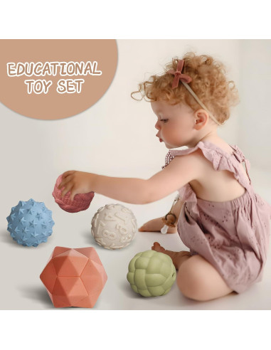 Bolas Sensoriales para Bebés ROHSCE - Set de 5 Piezas