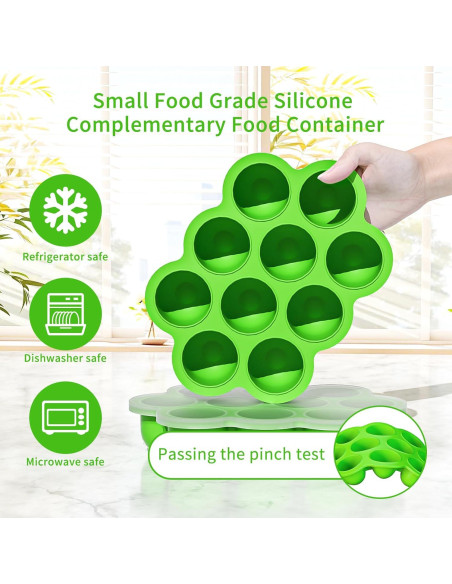 Bandeja de Silicona para Alimentos para Bebés 10 Cavidades 288g Bandeja de Silicona para Alimentos para Bebés 10 Cavidades 288g