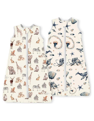 Saco de Sueño para Bebés 0-6 Meses TotBasic 2-Pack 0.5 TOG