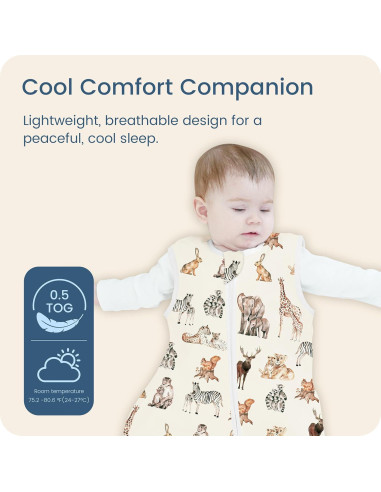 Saco de Sueño para Bebés 0-6 Meses TotBasic 2-Pack 0.5 TOG