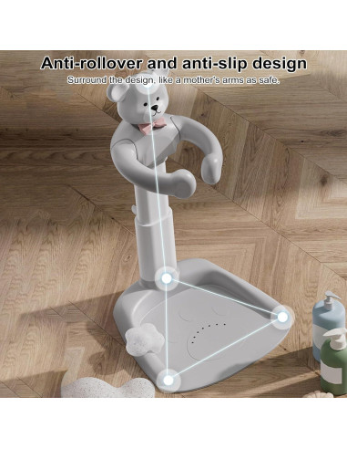 Soporte de Ducha para Bebés Ajustable Gris - Seguridad Antideslizante