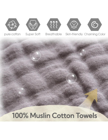 Paños de Baño MUKIN para Bebés - Algodón Suave, 12 Unidades