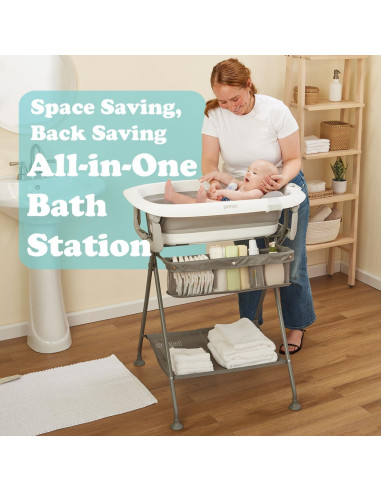 Bañera Plegable para Bebés Primo SquishSplash con Soporte Ergonómico