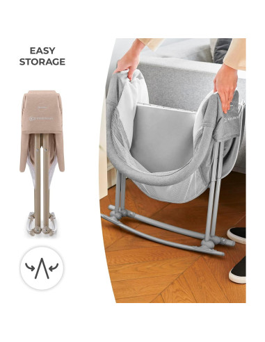 Cuna de viaje Kinderkraft LOVI plegable con mosquitera beige