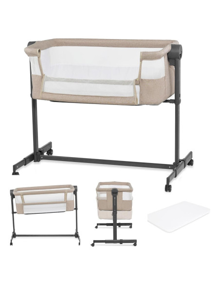 Cuna Lateral 2 en 1 Kinderkraft NESTE UP2 Beige Ajustable Cuna Lateral 2 en 1 Kinderkraft NESTE UP2 Beige Ajustable