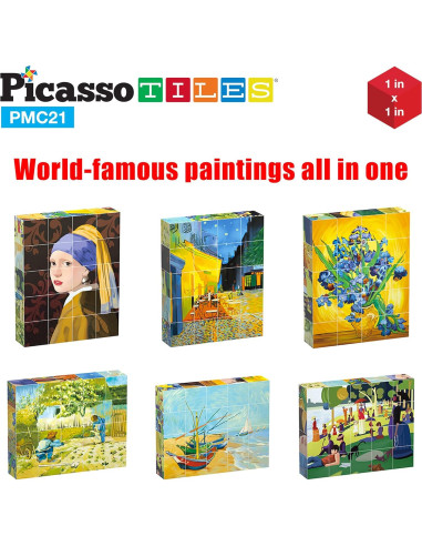 Cubo de Rompecabezas Magnético PicassoTiles 103 Piezas STEAM