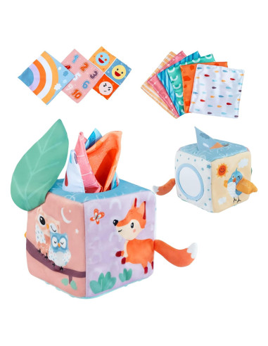 Caja de Pañuelos Sensory Twefex para Bebés 6-12 Meses