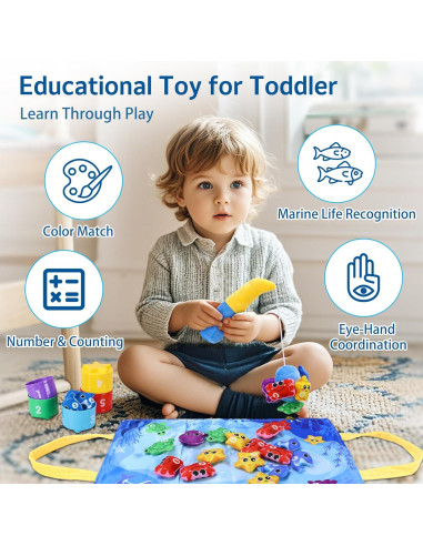 Juguete Montessori de Pesca JOSEN para Niños 1-3 Años