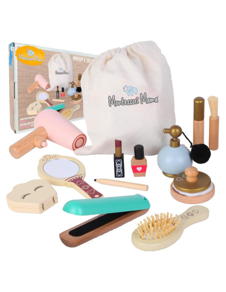 Juego de Maquillaje Montessori Mama - Set de Madera 12 Piezas Juego de Maquillaje Montessori Mama - Set de Madera 12 Piezas