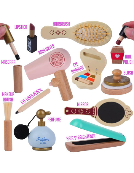 Juego de Maquillaje Montessori Mama - Set de Madera 12 Piezas Juego de Maquillaje Montessori Mama - Set de Madera 12 Piezas