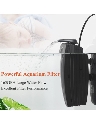 Filtro Interno de Acuario FEDOUR 8W 625 L/h para Tanques 10-50 Gal