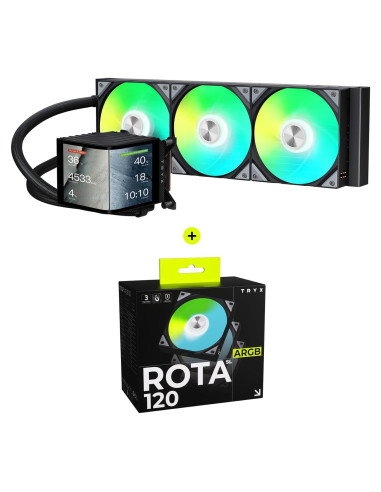 Enfriador AIO TRYX Panorama 360 ARGB 360mm con Pantalla Curva