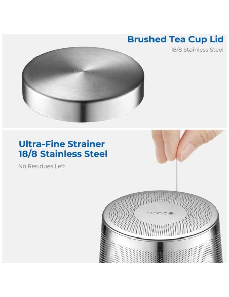 Taza de Té de Vidrio Borosilicato Ecooe 500ml con Infusor Acero Taza de Té de Vidrio Borosilicato Ecooe 500ml con Infusor Acero